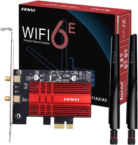 WiFi 6E AX210 PCI-E Tarjeta de red WiFi BT5.3 160MHz Tri-Band expande WiFi a 6GHz/5GHz/2.4GHz 5400Mbps Gigabit AX210ngw PC de escritorio PCIe