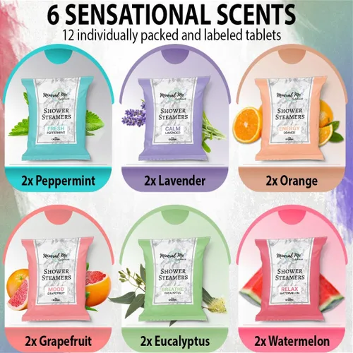 Miniatura 2 de Vaporizadores de ducha para aromaterapia, 12 unidades de bombas de ducha con aceites esenciales orgánicos para vaporizar spa de vapor, tabletas