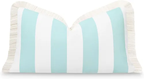 Miniatura 11 de Hofdeco Premium Coastal Patio - Funda de almohada lumbar para interiores y exteriores, 12 x 20 pulgadas, repelente al agua para patio trasero, sofá