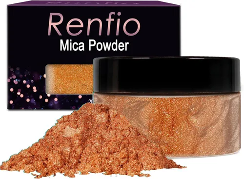 Miniatura 20 de Renfio Polvo de mica, polvo de mica de 60 colores para resina epoxi natural, pigmento de color, pigmento en polvo, botellas de 0.25 onzas, pigmentos