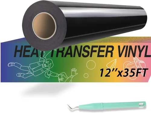 Miniatura 23 de HTVRONT - Rollo de vinilo de transferencia de calor 12 x 35 pies, vinilo amarillo HTV para camisas, vinilo para Cricut y Cameo, fácil de cortar