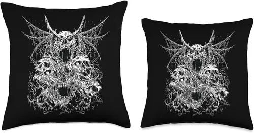 Miniatura 3 de Goth Devil Baphomet & Hail Satan I Women & Men Cojín Goth I Satanic & Gothic & Occult I Retro Demon de 18 x 18 pulgadas, multicolor