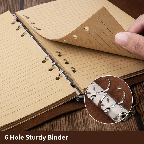 Miniatura 3 de Billtigif Cuaderno Diario de Cuero PU, Diario de Escritura Vintage de Viaje Recargable, Regalos para Mujeres, Hombres, Adolescentes y Niños, Papel