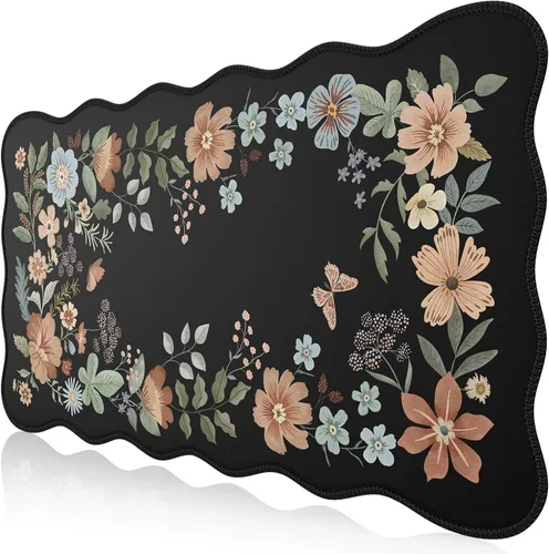 Miniatura 14 de HAOCOO Tapete de escritorio bohemio, alfombrilla de escritorio para computadora, alfombrilla grande para mouse para escritorio, alfombrilla de mouse