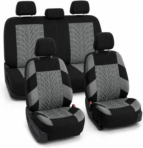 Miniatura 21 de FH Group - Juego de fundas de asiento delantero de automóvil de tela de alta calidad, para asientos con respaldo bajo con reposacabezas extraíble