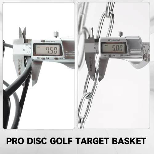 Miniatura 3 de GSE Games & Sports Expert PRO - Cesta portátil de golf de disco, 12 cadenas/24 cadenas, disco volador de metal, cestas de práctica de golf para Negro