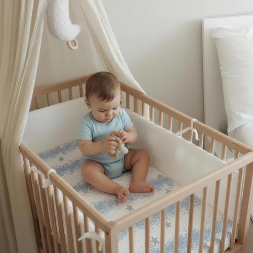 Miniatura 8 de Gllquen Baby Juego de 2 sábanas de moisés, transpirable, acogedora, ajuste universal, para colchón estándar ovalado, rectangular, para bebé, niño