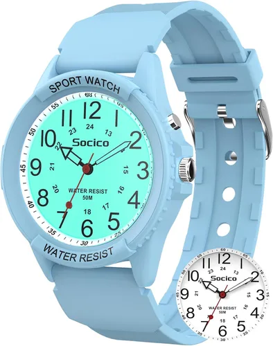Miniatura 14 de Reloj para hombres y mujeres, cara grande, clásico, analógico, de cuarzo, deportivo, retroiluminado, unisex, impermeable, reloj de enfermera