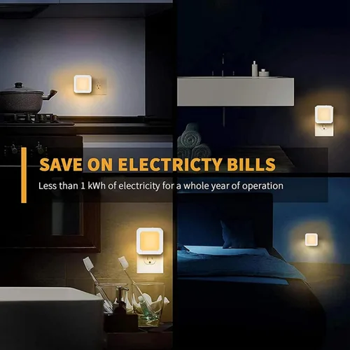 Miniatura 5 de Luces nocturnas LED enchufables a la pared, 2 luces LED de noche enchufables con sensor automático de atardecer a amanecer, luces nocturnas blancas