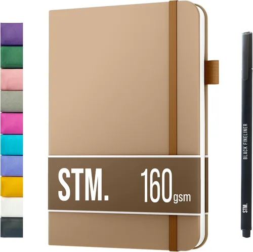 Miniatura 36 de Cuaderno de diario con puntos y cuadrícula A5 Cuadernos diarios en blanco para escritura personal, trabajo, mujeres Papel grueso de 120gsm, tapa