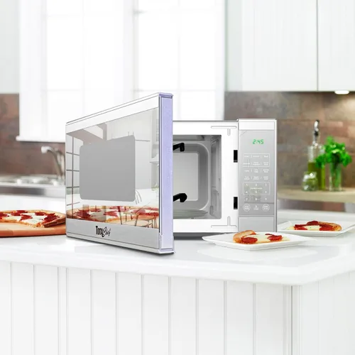 Miniatura 8 de Horno microondas TOTAL Chef de 1.3 pies cúbicos – Electrodoméstico compacto de encimera, pequeño horno microondas de acero inoxidable con pantalla