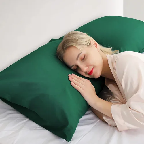 Miniatura 73 de Warmstar Juego de 2 fundas de almohada de algodón de tamaño estándar, fundas de almohada de 600 hilos de 20 x 26 pulgadas, fundas de almohada