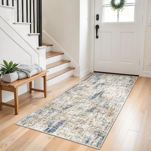 Miniatura 74 de Alfombra antideslizante lavable de 2 x 3 pies - Alfombra suave de pelo bajo para cocina, entrada y dormitorio - Tapete moderno para puerta