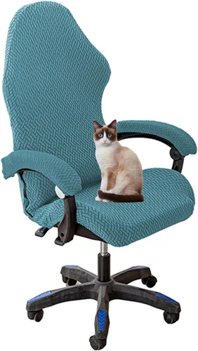 Miniatura 14 de Fundas para sillas de juego con fundas para apoyabrazos, funda para silla de escritorio, funda para silla de computadora, funda elástica para silla