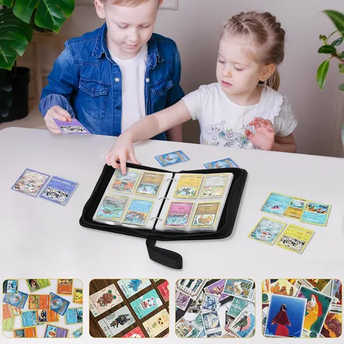 Miniatura 7 de Carpeta de Tarjetas de Béisbol y Fútbol con 480 Bolsillos y 60 Fundas Extraíbles, Carpeta Portátil para Tarjetas de Baloncesto y Deportes, Álbum