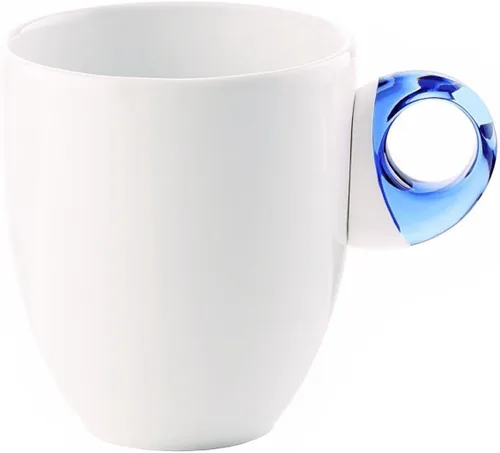 Miniatura 10 de Guzzini Taza diaria con asa, juego de 4 (verde ácido), porcelana y plástico, apta para microondas y lavavajillas, sin BPA, novedosa taza de café