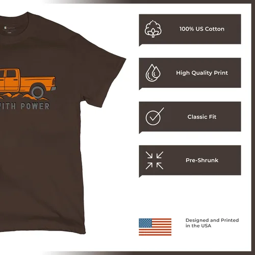 Miniatura 200 de Tee Hunt Camisetas gráficas y camisetas sin mangas para hombre Roll with Power Pickup Truck