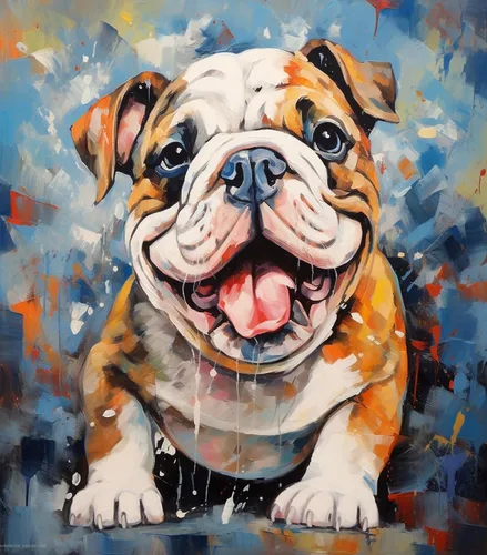 Miniatura 6 de ZMHZMY Pintura por números para adultos, Bulldog inglés, kits de pintura por números, pintura al óleo, lienzo de dibujo para decoración del hogar