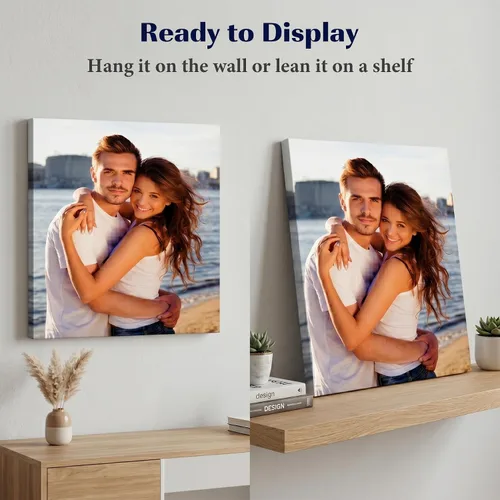 Miniatura 7 de Lienzo de foto personalizable con impresión y marco flotante profundo - Arte de pared envuelto en galería personalizado de tu imagen - Opciones