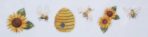 Miniatura 2 de Formas recortadas de abejas, colmena y girasoles, 36 piezas, para manualidades, decoración, álbumes de recortes y más