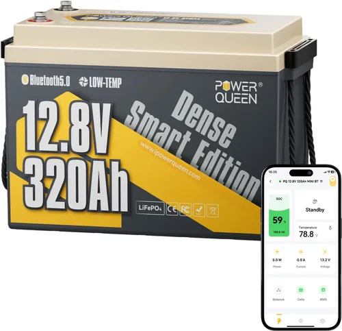 Miniatura 18 de Power Queen Batería Lifepo4 de 12V 100ah de litio, batería de ciclo profundo del grupo 31 con 1280Wh de energía, hasta 15000 ciclos y vida útil
