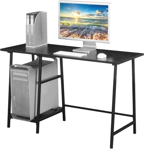 Miniatura 6 de Convenience Concepts Designs2Go - Escritorio de metal de madera con caballete, color negro