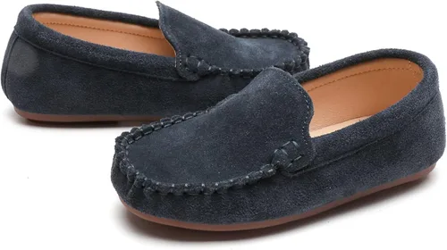 Miniatura 3 de DADAWEN Mocasines de piel de ante suave para niños y niñas pequeños, zapatos de vestir planos para barco, para boda, iglesia, zapatos Oxford