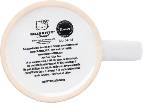 Miniatura 5 de Silver Buffalo Sanrio Hello Kitty - Taza de cerámica con purpurina arcoíris, 14 onzas