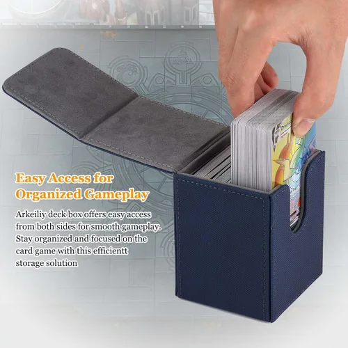 Miniatura 4 de Caja para mazo de cartas Arkeiliy, caja de almacenamiento MTG con 50 fundas para cartas, 110+ cajas para cartas coleccionables para Magic Commander