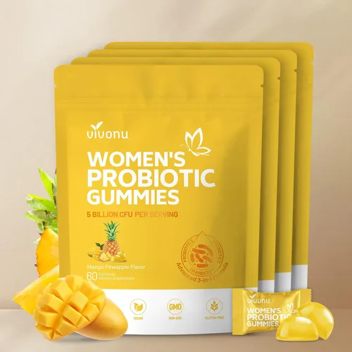 Miniatura 10 de VivoNu Gomitas de Piña para Mujeres Ph, Gomitas de Probióticos para Mujeres, Gomita de Equilibrio Femenino, Gomitas de Probióticos de Mango y Piña