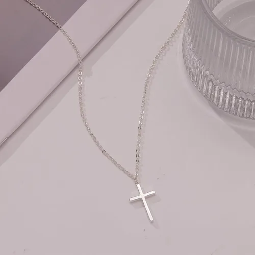 Miniatura 85 de Collar de cruz para mujeres y niñas, delicado chapado en oro de 14 quilates, gargantilla con dije de cruz que no se deslustra, impermeable, moderno