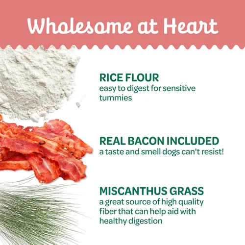 Miniatura 3 de Wholesome Pride Masticables naturales y saludables para perros, paquete de 2 unidades para perros medianos, sabor a tocino, fabricados