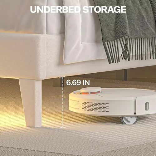 Miniatura 6 de Lihimte Marco de cama tamaño matrimonial con luces LED, base de cama plataforma tapizada en terciopelo con cabecero y estribo abotonado, soporte