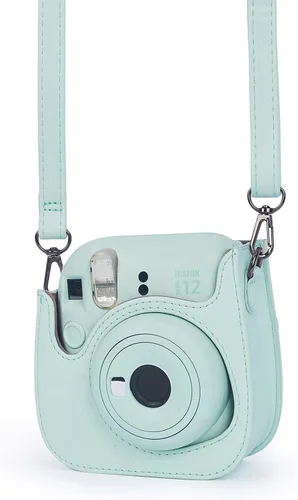 Miniatura 2 de Instant Mini 12 Funda Protectora para Cámara para Fujifilm Instax Mini 12/11, Funda de Bolsa de Cámara de Cuero PU Premium con Bolsillo y Correa
