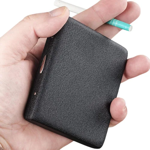 Caja de cigarrillos de metal, paquete de 2 cajas de cigarrillos para 20 cigarrillos de 3.346 in, tamaño regular, para hombres y mujeres, talla