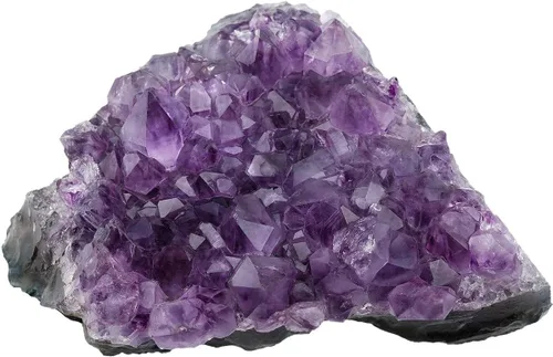 Miniatura 7 de Nupuyai Piedra de muestra de racimo de amatista natural para decoración del hogar, figuras de geoda de cuarzo de cristal crudo para decoración