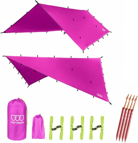 Miniatura 12 de Gold Armour - Toldo para lluvia para hamaca de lona, calidad premium, 14.7 pies, 12 pies, 10 pies, 8 pies, cubierta de toldo para lluvia, toldo