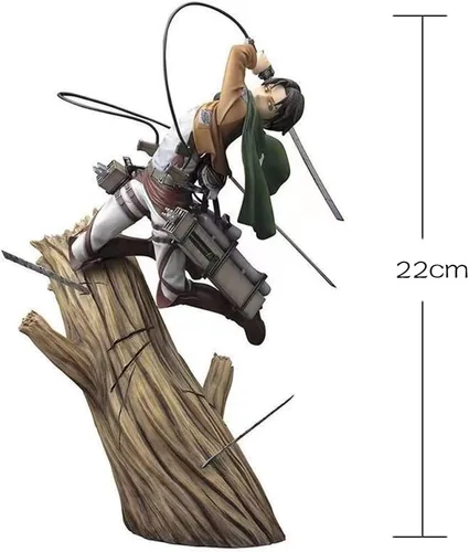 Miniatura 4 de QAHEART Figura de Levi - Figura de Levi de 8.7 in, modelo de batalla en el árbol, escultura coleccionable hecha a mano, decoración de escritorio