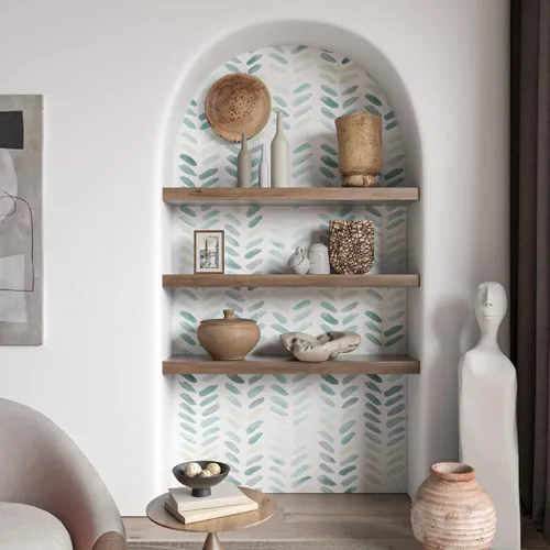 Miniatura 3 de Sevalo Papel Tapiz Gris y Blanco Papel Tapiz Despegable y Adhesivo Papel de Contacto Boho para Gabinetes Papel de Contacto Gris en Espiga