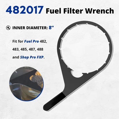 Miniatura 2 de Llave de tapa de ventilación de cuello de filtro de combustible de 8 pulgadas, apta para Davco Fuel Pro 482, 483, 485, 487, 488 y Shop Pro FXP