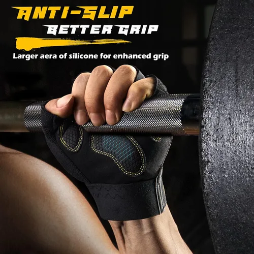 Miniatura 3 de FREETOO - Guantes de entrenamiento para hombres, guantes para levantamiento de pesas con protección completa de la palma, ultra ventilados