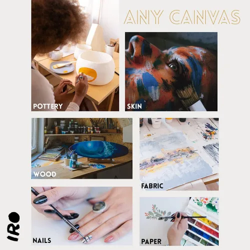 Miniatura 6 de IRO Juego de 15 pinceles planos profesionales para pintura acrílica y pinturas al óleo. Pinceles redondos para acuarela y gouache. Juego de pintura