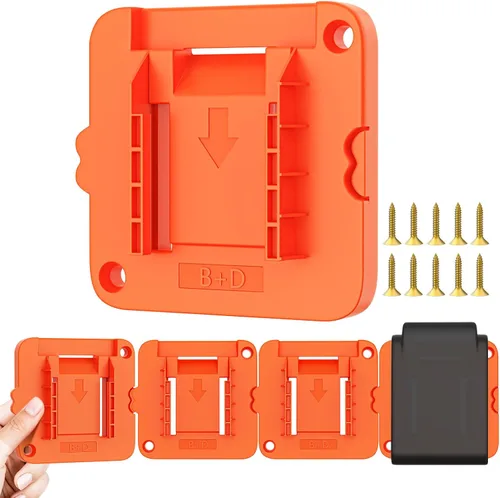 Crivnhar Soporte de montaje de batería compatible con baterías Black+Decker de 20 V, soporte de pared para LBXR20 LB20 LBX20, organiza Paquete de 5