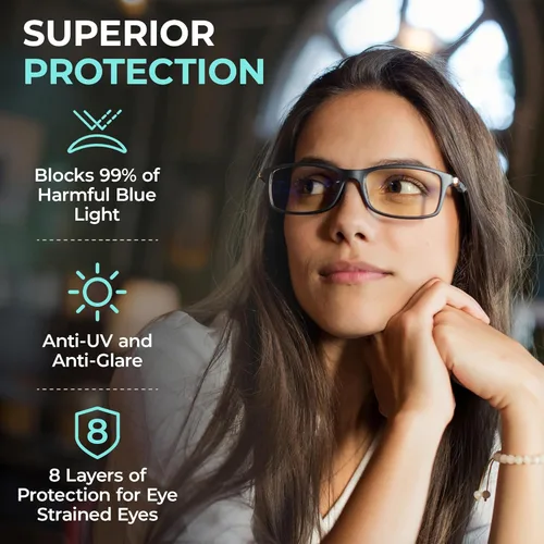 Miniatura 2 de Prospek Lentes de lectura de luz azul para hombres y mujeres, para uso en computadora, protección de luz azul, lente transparente de 0 a +3.0 Gris