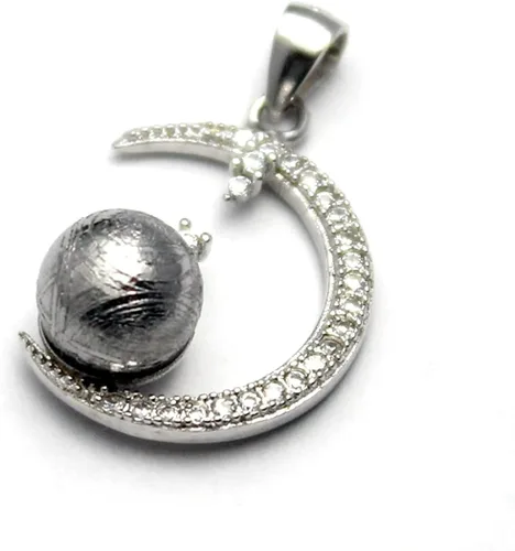 Miniatura 3 de COSUMOSU - Colgante de plata de ley 925 con circonita de luna creciente
