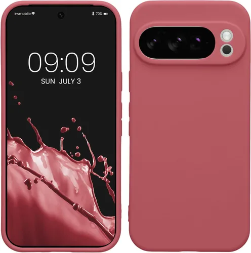 Miniatura 247 de kwmobile Funda compatible con Google Pixel 9 Pro - Funda protectora delgada de TPU para teléfono - Acabado mate suave - Negro mate