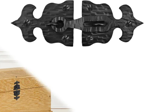 Miniatura 18 de 1 paquete de cerrojos de muebles de 2.75 pulgadas para puertas, color negro, cerrojo decorativo de metal para muebles, cerrojos de metal rústico