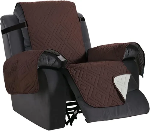 Miniatura 34 de H.VERSAILTEX Funda reversible para silla, protector de muebles antideslizante, resistente al agua, con correas elásticas de 2 pulgadas