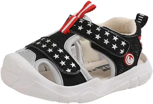 Sandalias de verano para niños pequeños, sandalias deportivas para niños, puntera cerrada, correa atlética, zapatos de agua para playa