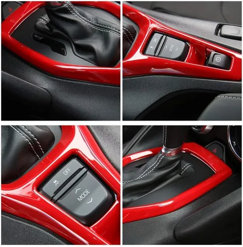 Miniatura 5 de CheroCar Cubierta decorativa del panel de cambios con adhesivo decorativo para tablero de instrumentos para Chevrolet Camaro 2016+, accesorios